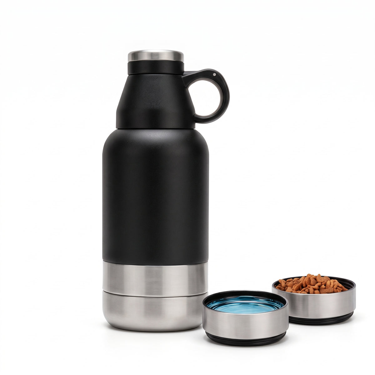 3-in-1 Dog Travel Bottle (950ml/32oz) - Water, Treats & Drinking Cups