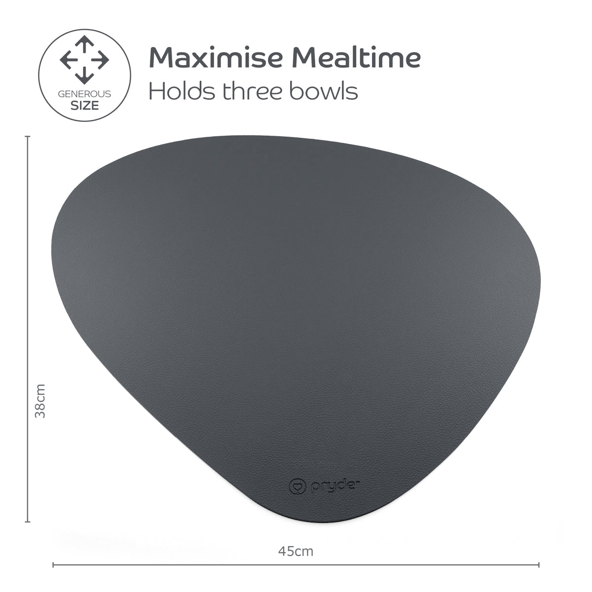 Reversible Dog Dining Mat - Charcoal/Oatmeal - Pryde Pets