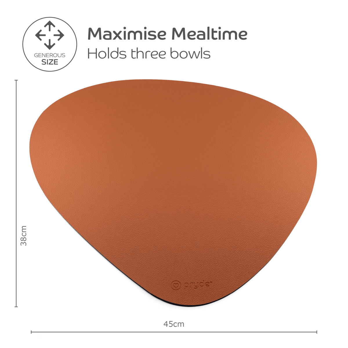 Reversible Dog Dining Mat - Chestnut/Navy - Pryde Pets