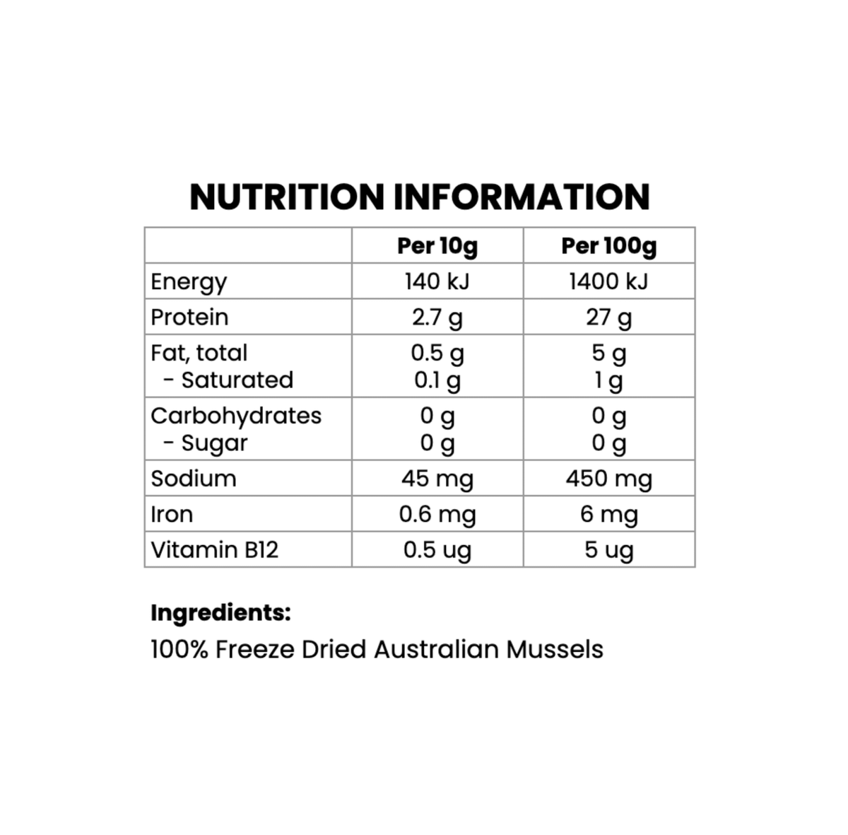 Freeze Dried Cat Treats - Whole Mussels (50g) - Pryde Pets