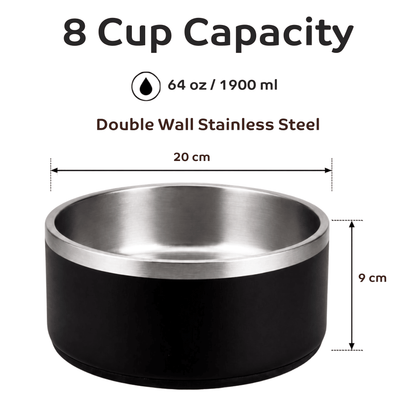Stainless Steel Dog Bowl (1900ml/64oz) - Pryde Pets
