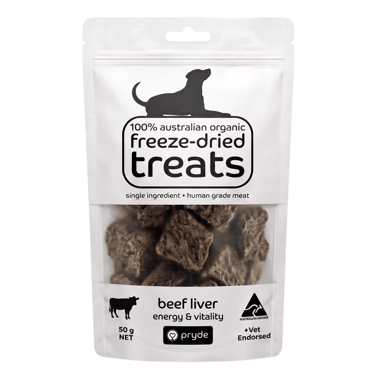 Freeze Dried Dog Treats - Beef Liver (50g) - Pryde Pets