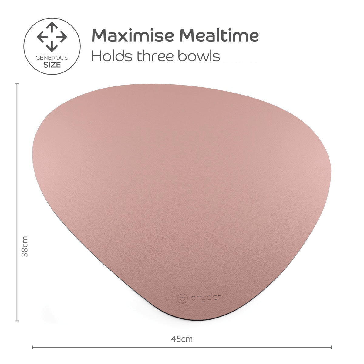 Reversible Dog Dining Mat - Blush/Charcoal - Pryde Pets