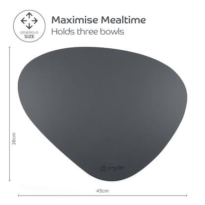 Reversible Dog Dining Mat - Charcoal/Oatmeal - Pryde Pets